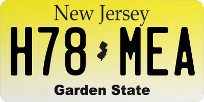 NJ license plate H78MEA