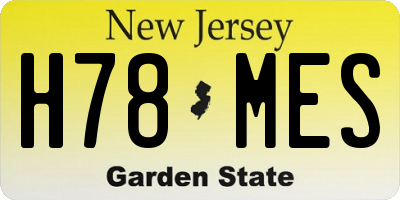 NJ license plate H78MES