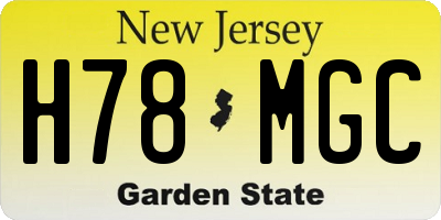 NJ license plate H78MGC