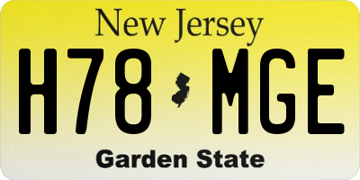 NJ license plate H78MGE