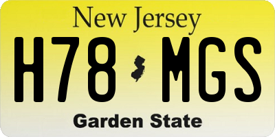 NJ license plate H78MGS