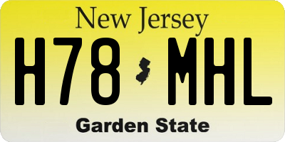 NJ license plate H78MHL