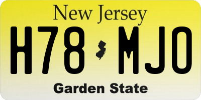 NJ license plate H78MJO