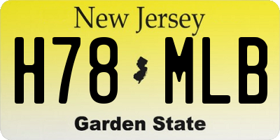 NJ license plate H78MLB