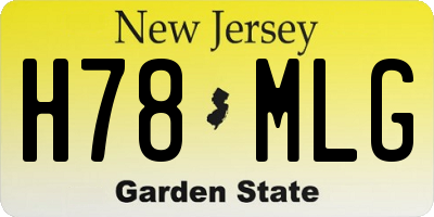 NJ license plate H78MLG