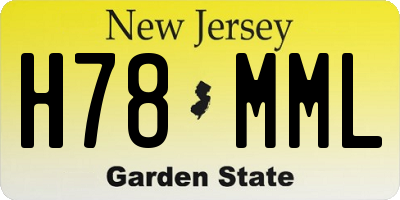 NJ license plate H78MML