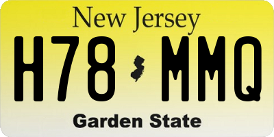 NJ license plate H78MMQ