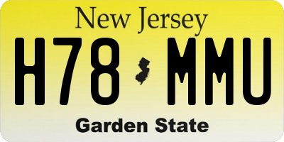 NJ license plate H78MMU