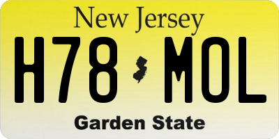 NJ license plate H78MOL