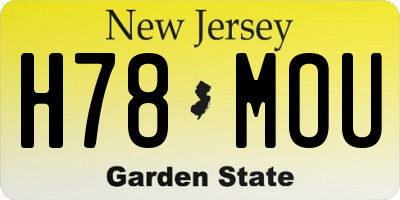 NJ license plate H78MOU