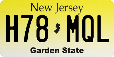 NJ license plate H78MQL