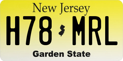NJ license plate H78MRL