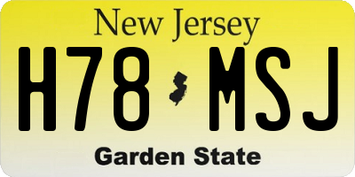NJ license plate H78MSJ