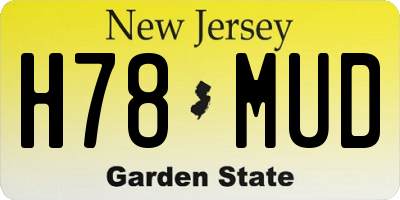 NJ license plate H78MUD