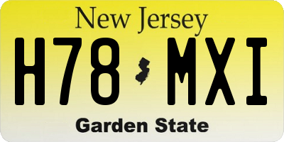 NJ license plate H78MXI