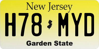 NJ license plate H78MYD