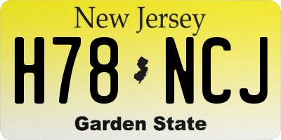 NJ license plate H78NCJ