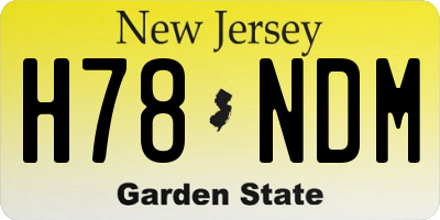 NJ license plate H78NDM