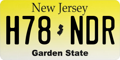 NJ license plate H78NDR