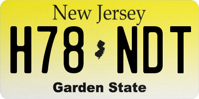NJ license plate H78NDT
