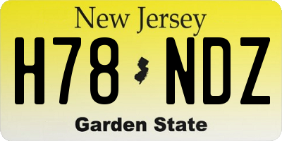 NJ license plate H78NDZ