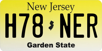 NJ license plate H78NER