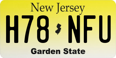 NJ license plate H78NFU