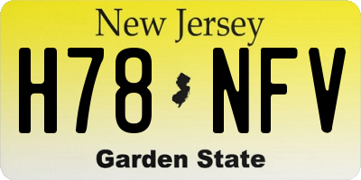 NJ license plate H78NFV