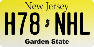 NJ license plate H78NHL