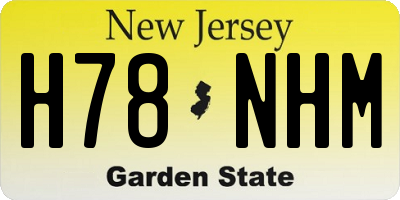 NJ license plate H78NHM