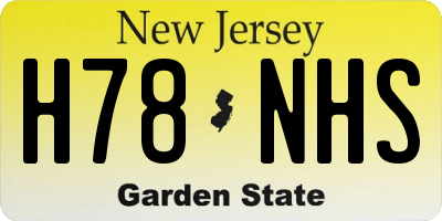 NJ license plate H78NHS