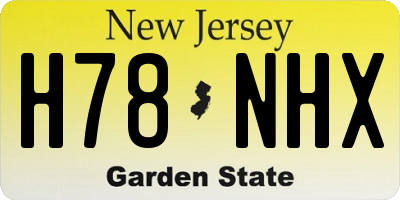 NJ license plate H78NHX