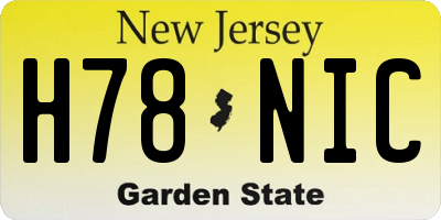 NJ license plate H78NIC