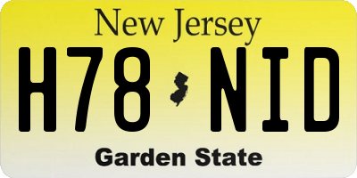 NJ license plate H78NID