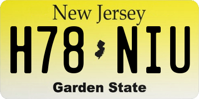 NJ license plate H78NIU