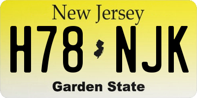 NJ license plate H78NJK