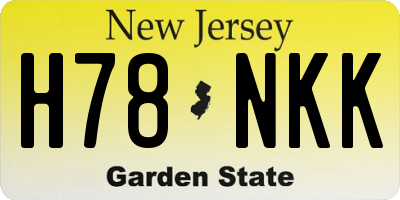 NJ license plate H78NKK