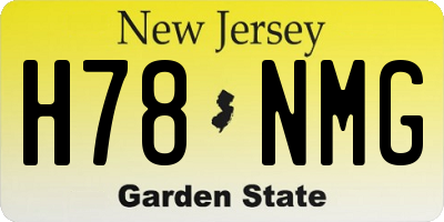 NJ license plate H78NMG