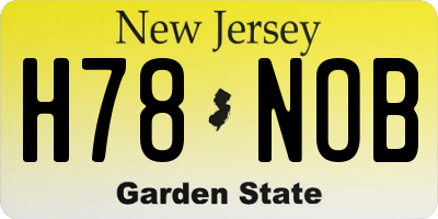 NJ license plate H78NOB