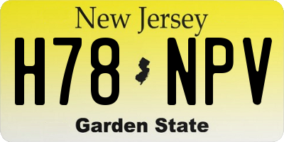 NJ license plate H78NPV