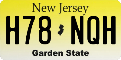 NJ license plate H78NQH