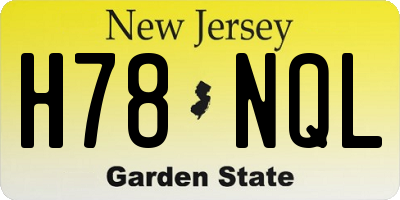 NJ license plate H78NQL