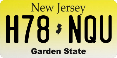 NJ license plate H78NQU
