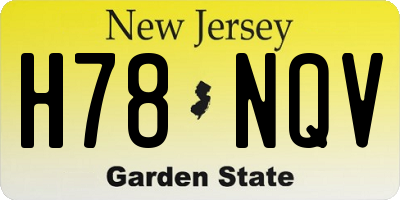 NJ license plate H78NQV