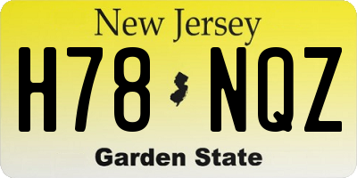 NJ license plate H78NQZ