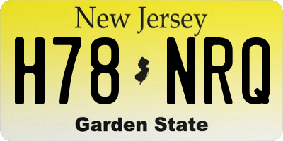 NJ license plate H78NRQ