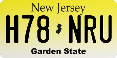 NJ license plate H78NRU