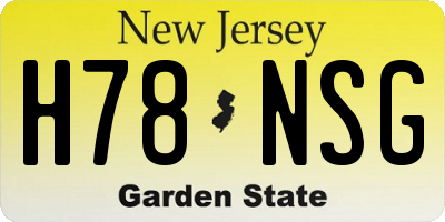 NJ license plate H78NSG