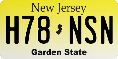 NJ license plate H78NSN