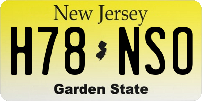 NJ license plate H78NSO